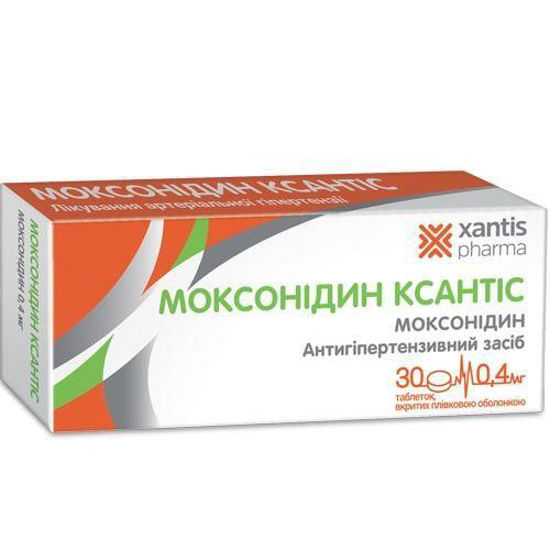 Моксонідин Ксантіс таблетки 0.4мг №30